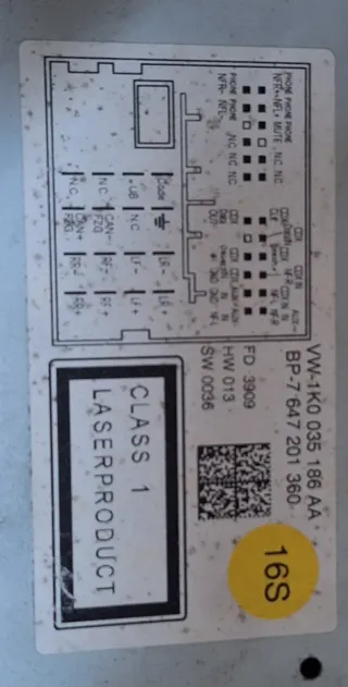 Radio CD Volkswagen Negra