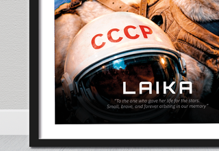 Cuadro Póster LAIKA 1957 Espacial CCCP A3 marco