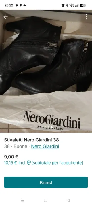 Stivaletti Nero Giardini n.38 neri