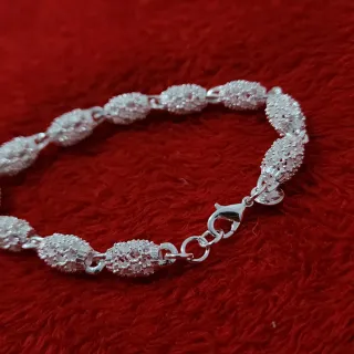 Pulsera Plata Esterlina Diseño Ovalado