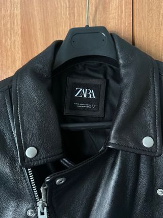 Chaqueta de cuero Zara Negra
