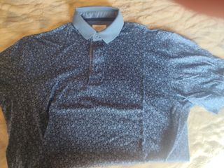 Polo Mirto Estampado Floral Azul Talla XL