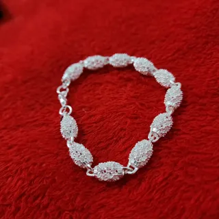 Pulsera de plata estilo ovalado