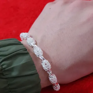 Pulsera de plata estilo ovalado
