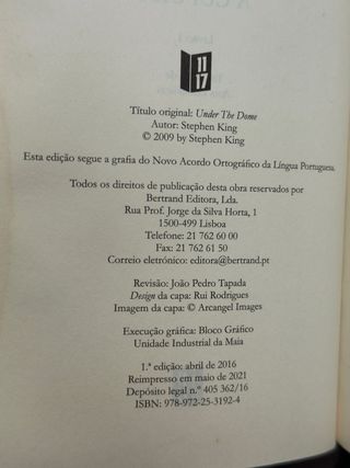 A Cúpula - livro 1 (em Português) de Stephen king