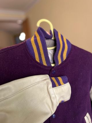 Chaqueta Bomber Mujer Morado y Beige