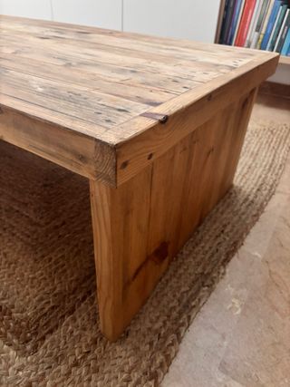 Mesa de centro Hannun Alenka madera y yute