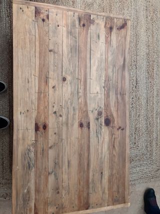 Mesa de centro Hannun Alenka madera y yute