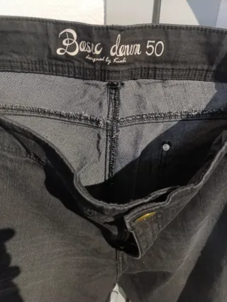 Pantalón Basic Denim Negro Talla XXL 50