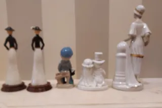 6 Figuras Porcelana Fina Antiguas, Artivmar