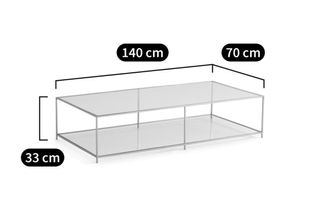 Mesa de centro de cristal y metal dorado