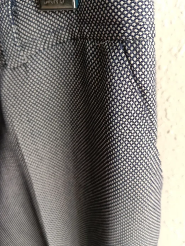 Conjunto Chaqueta y Pantalón Sra.azul y beige