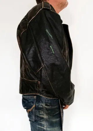 Motera cuero auténtico sin cremallera XXL Medidas