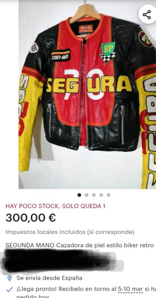 Cazadora de cuero Segura Moto Talla L