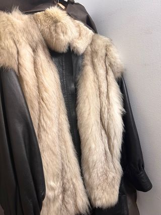 Cazadora Piel Vintage piel y pelo  Blanco Ártico