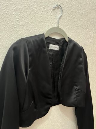 Vestido de mantilla encaje y raso negro Talla S