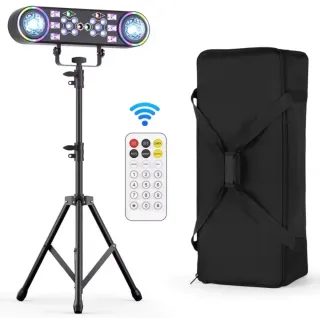 Luces LED DJ 80W RGBW 7 en 1 con Soporte y Bolsa