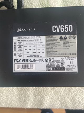 Fuente Alimentación Corsair CV650