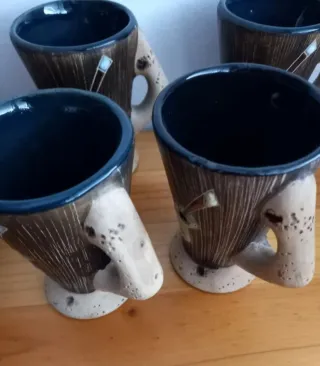 Juego 6 Vasos Cerámica Guitarra