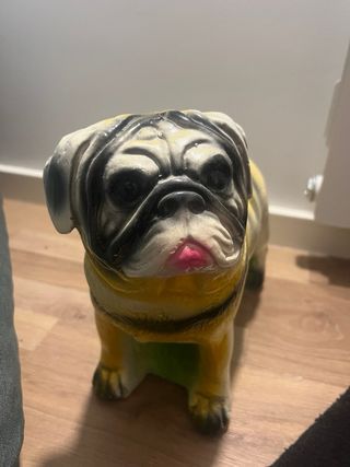 Porta-monete vintage in ceramica con design bulldog o carlino