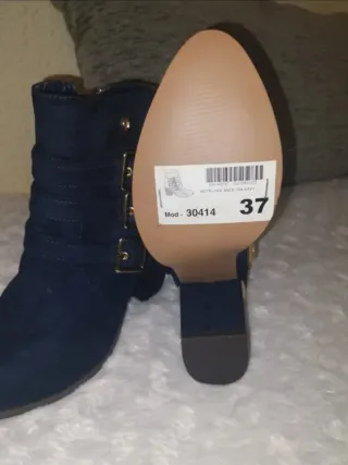 Botines tacón azul marino talla 37