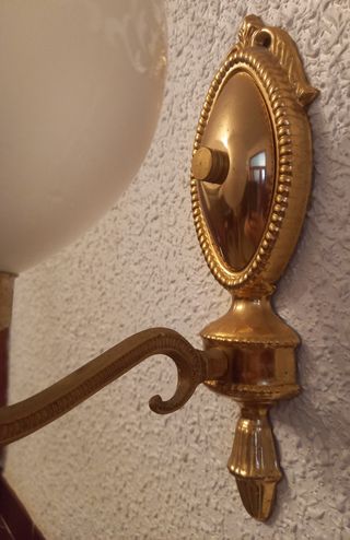 Apliques dorados antiguos de cristal