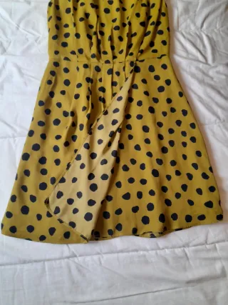 Vestido estampado lunares verde