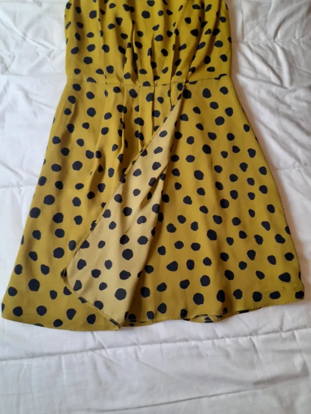 Vestido estampado lunares verde