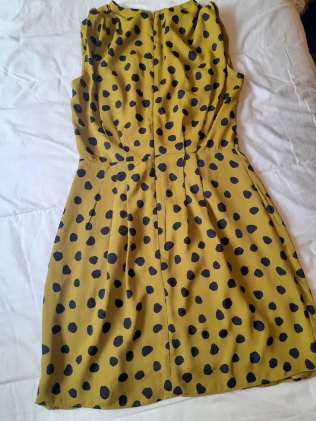 Vestido estampado lunares verde