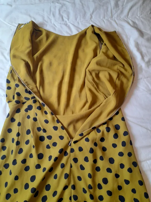 Vestido estampado lunares verde