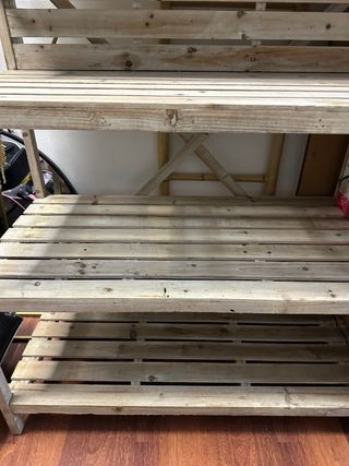 3 Muebles Madera Natural Estantería Precio por und