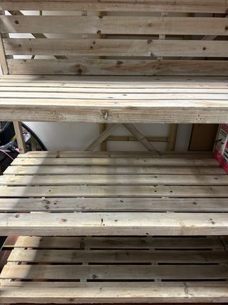 3 Muebles Madera Natural Estantería Precio por und