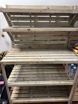 3 Muebles Madera Natural Estantería Precio por und