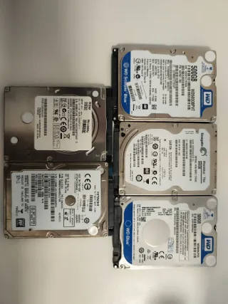 Lote 5 discos duros 2.5 SATA 500GB