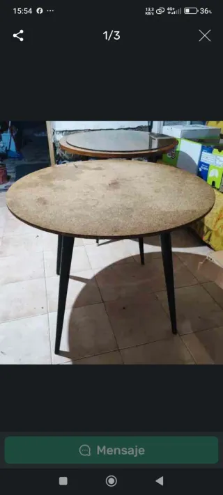 Mesa camilla redonda 90x74 cm