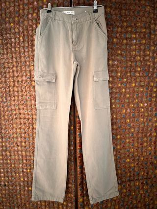 Pantalones cargo rectos Mango verde oliva