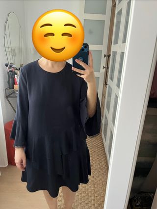 Vestido Zara volantes negro