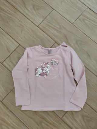 Camiseta rosa manga larga niña