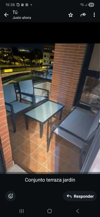 Conjunto Muebles Terraza Jardín Gris