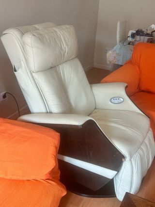 Sillón de masajes Keyton Piel Blanco