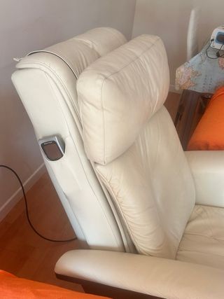 Sillón de masajes Keyton Piel Blanco