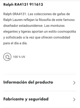 Gafas de sol Ralph Lauren doradas y marrones