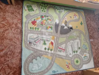 Alfombra infantil ciudad y carretera 130x140