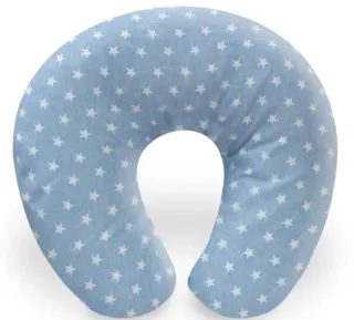 Cojín de lactancia azul con estrellas