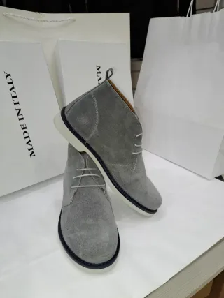 Polacchini camoscio grigio uomo tg. 40
