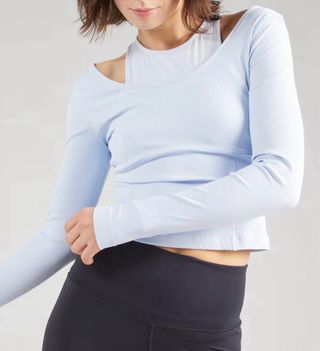 Camiseta Nike Luxe manga larga azul claro