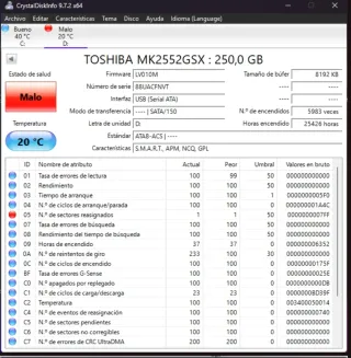Lote de 9 HDD 2.5 SATA para reparar