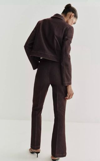 Conjunto Zara Marrón Chaqueta y Pantalón