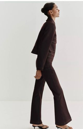 Conjunto Zara Marrón Chaqueta y Pantalón