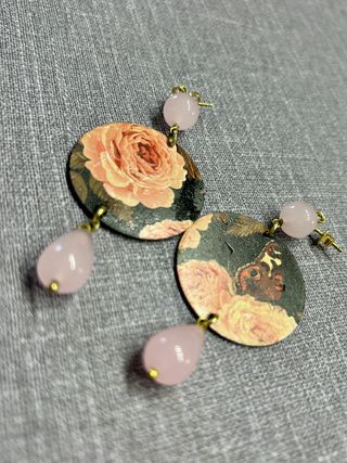 Orecchini Lebole Gioielli Quarzo Rosa Floreali